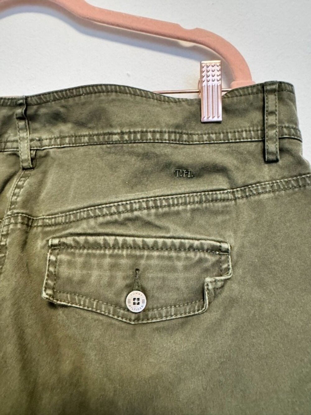 Tommy Hilfiger Women Austin Fit Olive Green Trouser 16 Preppy Outdoor - Picture 7 of 7